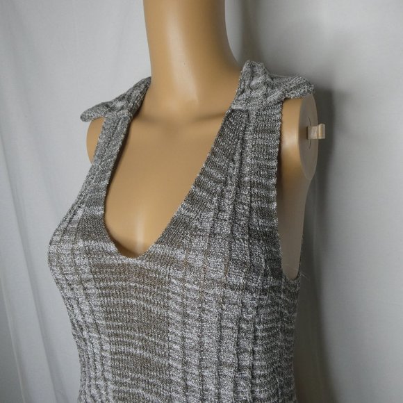 Free People Dots & Dashes Sweater Tank Plunge Neck - Picture 3 of 9